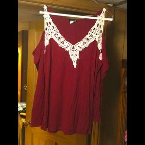 Long sleeve shoulder less shirt